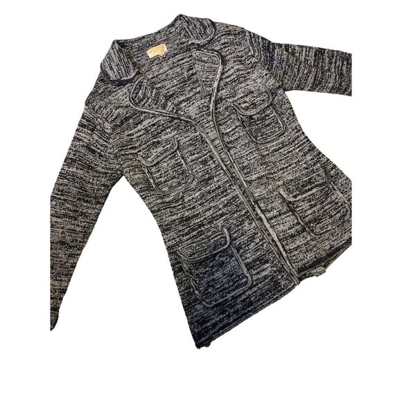 Vintage 70s Handfull Fashioned Hand Loomed Knit Acrylic Open Cardigan Sweater - Picture 3 of 9